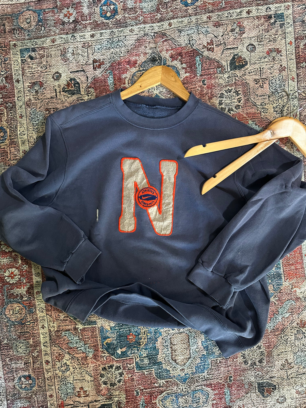 90s Nike Letterman Crewneck - M